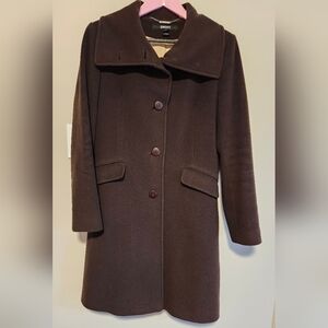 DKNY Brown wool long jacket size 6